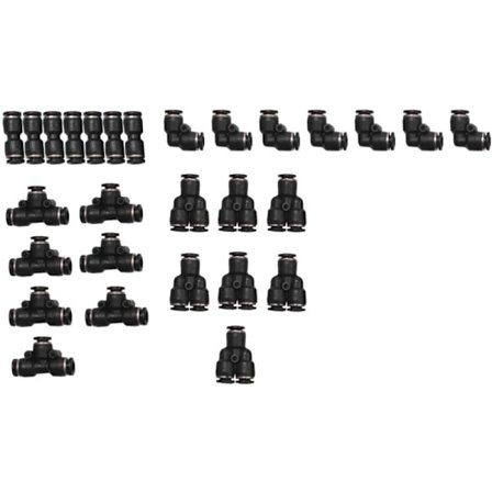 Tryk for at forbinde fittings Luftledning Pneumatiske fittings Kit 28 stykker Luft Hurtig Afbrydelse Rør Frigørelseskonnektorer (1/4 tomme)