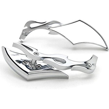 Krom Twisted Flame Sidespejle, Motorcykel Cruiser Bolte, Kompatible med Suzuki, Honda, Kawasaki