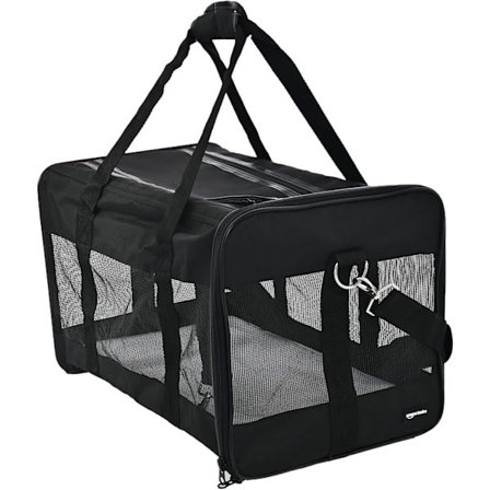 Bur og kattebur, myk transportbur for katter og hunder, svart