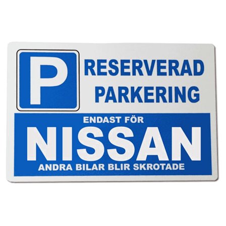 Metall plåtskylt med ' Nissan ' design - 30x20 cm skylt