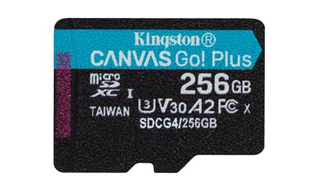 Kingston 256GB Canvas Go Plus Gen4 microSD-kort, UHS-I, U3, V30, A2, inkludert SD-adapter