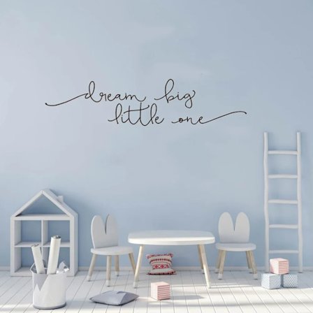 Dream Big, Little One Vinyl Wall Sticker Decal Baby Nursery Children Motivational Quote Beautiful Bedroom Decoration DIY
