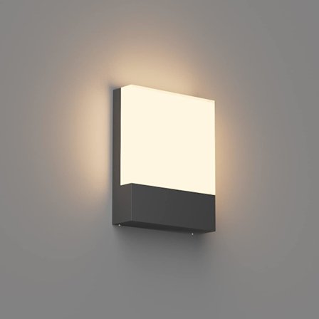 18W LED-vägglampa för inomhus/utomhus, modern mörkgrå aluminiumvägg