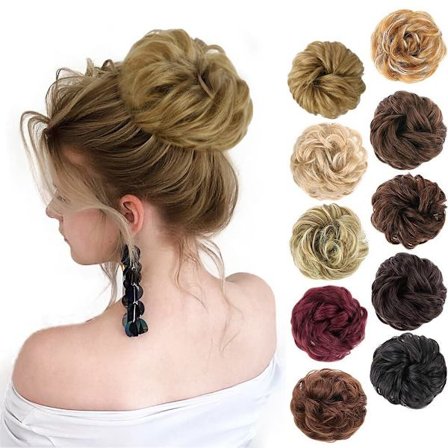 1PCS Messy Hair Bun Hair Scrunchies Extension Curly Wavy Messy Synthetic Chignon för kvinnor Updo Hairpiece