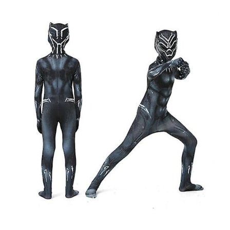 Kids Boy Black Panther Costume Superhelte Cosplay Festkjole 125-135cm