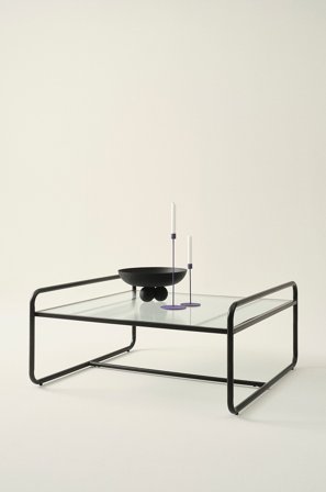 Jotex - Sofabord 100x100 Cm Svart marmor izmir/røykfarget mattsvart - DOMINGO - Kjøp Sofabord hos Jotex