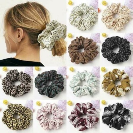 Women Oversized Scrunchies Wave Point Leopard Elastic Hair Ties Hair Accessories