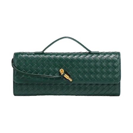 Håndlavet vævet crossbody taske til kvinder - Læder clutch pung med aftagelig skulderrem