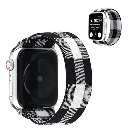 Apple Watch Series 6 / 5 44mm trasa mönster klockarmband - svart schackmönster