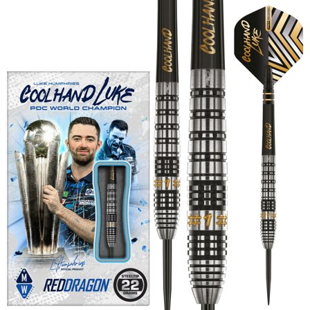 Red Dragon Darts Luke Humphries Prestige Darts 22g/23g/24g Steel Tip Cool Hand Luke PDC World Champion Pro Design Torpedo Barrel Black Gold Silver