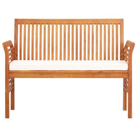 Vidaxl Trädgårdsbänk 2-sits Med Dyna 120 Cm Massivt Akaciaträ Brun