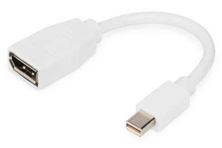 Digitus DisplayPort adapter cable mini DP - DP M/F 0.15m DP 1.2 conform wh NS