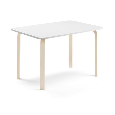 Table ELTON, 1200x700x710 mm, white laminate, birch