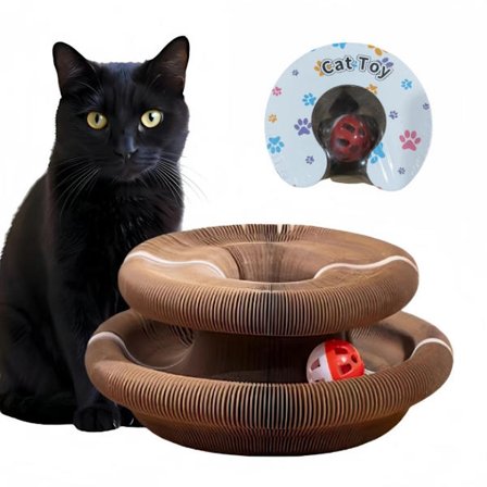 Magisk Orgel Katte Skrabebræt Legetøj med Klokke, Foldbart Bølgepap, Aktiverer Katte