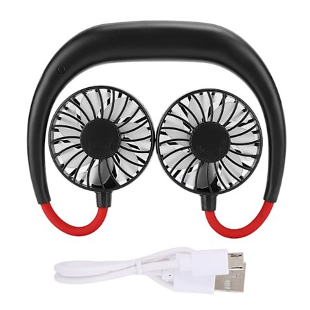Game Sports Håndfri Vifte USB Oppladbar Hengende Nakkevifte 3 Gir Justerbar (Svart)