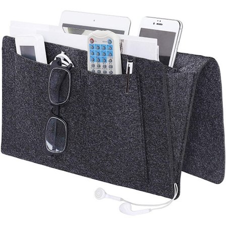 Sängväska i filt Bäddsoffa förvaringsställ Armstödsförvaring Fjärrkontrollfäste Sänghängande sängväska