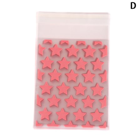 50 stk gjennomsiktig plast stjerne smykker selvklebende pose gave P
