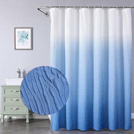 Duschdraperi, Blå Duschdraperi, Duschdraperier för Badrum, Vattentäta Duschdraperier med 12 Krokar 72 x 72 Tum