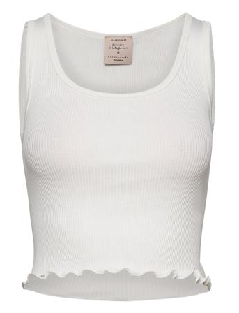 Silk Top Short Crop Tops Sleeveless Crop Tops Vit Barbara Kristoffersen By Rosemunde