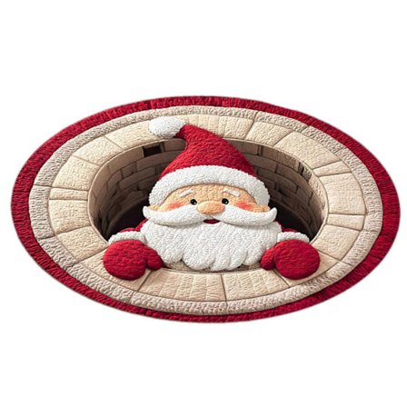 Julgransmatta Dekor Kristall Sammet Rund Matta Fläckbeständig Matta för Julheminredning