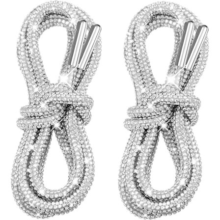 Pakke med 2 strass glitter tau runde skolisser, glitrende diamanttau, bling bling skinnende runde skolisser, 120 cm