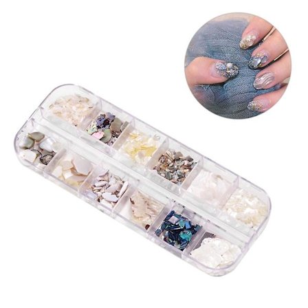 Nagelkonst Tillbehör Box Material Naturlig Mix Nagelkonst Dekoration