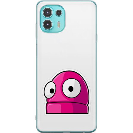 Kompatibel Mobilcover til Motorola Motorola Edge 20 Lite Rosa tegneseriefigur med store øjne i legende og humoristisk stil