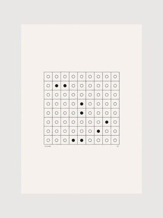 Minimalistisk poster med ett svartvitt rutnät | Kunstary.com, 50x70 cm