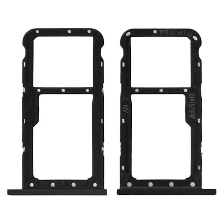 SIM-skuffe Huawei P20 Lite nanoSIM + microSD-kortholder - sort Sort