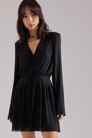 Stephsa x NA-KD Robe courte plissée - Robes de fête - Noir - EU 32
