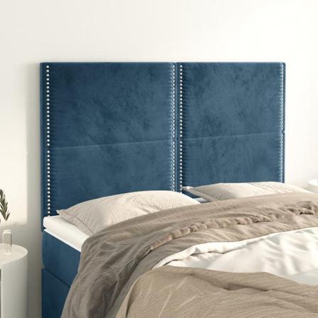 Vidaxl Huvudgavlar 4 St Mörkblå 72x5x78/88 Cm Sammet Blå
