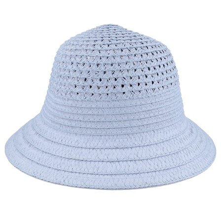 Seeberger - Blauw straw Hoed - Straw Trim Mix Light Blue Cloche @ Hatstore
