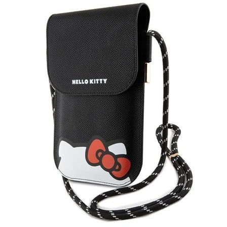 Hello Kitty Leather Hiding Kitty Cord väska - svart