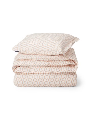 Lexington White/Beige Rope Printed Cotton Poplin Bed Set