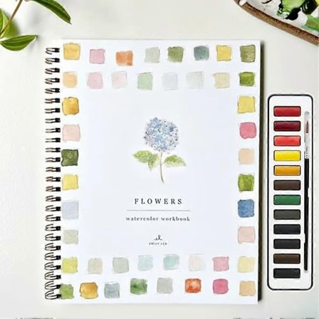 Akvarel Arbejdsbog Blomster Akvarel Arbejdsbøger Simple Maleprojekter for Begyndere til Calm-WELLNGS