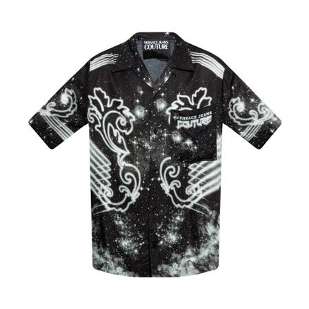 Versace Jeans Couture, Patterned shirt Zwart, Heren, Maat:S