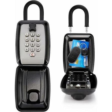 Utendørs sikker nøkkelboks - Med 12-sifret kode, nøkkelboks med vanntett håndtak for hjem, skole, kontor, fabrikk, garasje - Abcrital