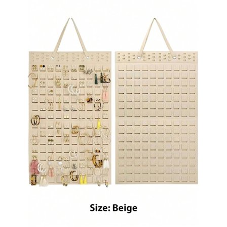 Én øredobbeoppbevaringsstativ, kan henges opp, og kan holde opptil 300 par øredobber, egnet for kvinner.