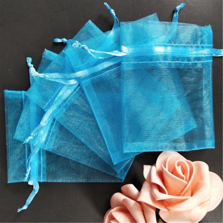 25/50 st/lot Vit dragsko Organzapåsar&små påsar Smyckespaketpåsar Julbröllopsförpackning Presentpåsar 5z