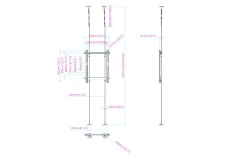 Multibrackets M Pro Series Wire 300 - brakett - for LCD-skjerm - svart