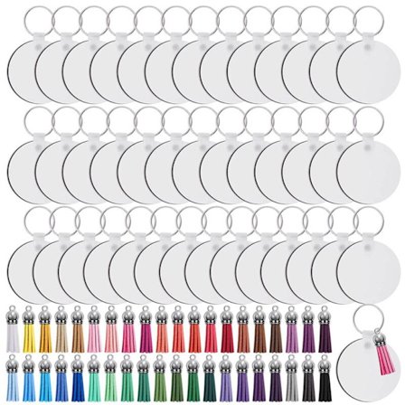 160 stycken sublimeringsserie nyckelringämnen set sublimering nyckelringämnen värmeöverföring nyckelring tofsar MDF vit-rund