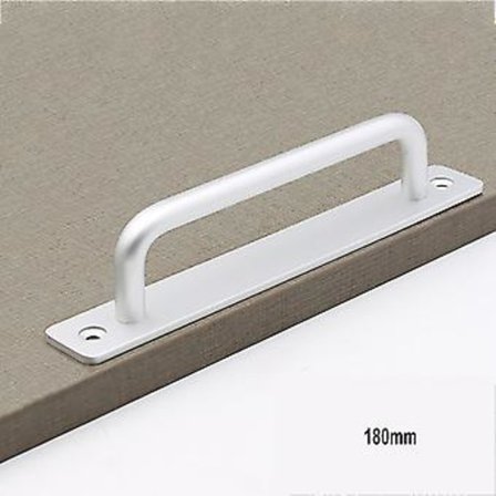 Skjutdörrshandtag, slagfri, aluminiumlegering, skåp, garderob, draghandtag, möbel, låda, hårdvara, skruvar ingår (18 cm, silver)