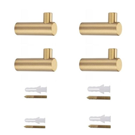 4Pak Guld Messing Dekorative Vægkroge Håndklædekrog L-FORMET