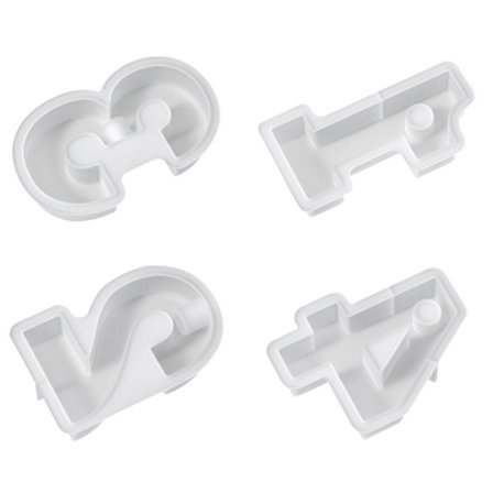 Pakke med 4 DIY-tall (1-4) lysestake silikonform lys