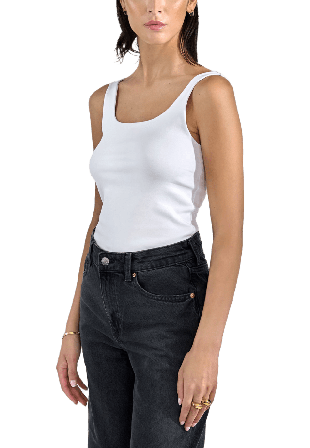 Bread & Boxers Tank Scoop Back Myskläder loungewear Dam Vit XS