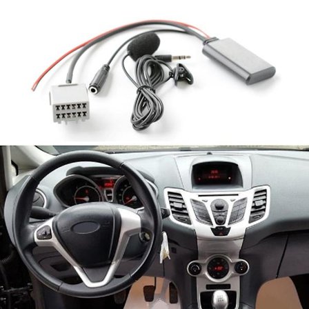 1 sett Bluetooth-kabel for Ford Fiesta 2008-2010 bil Bluetooth 5.0 AUX-adapterkabel med mikrofon
