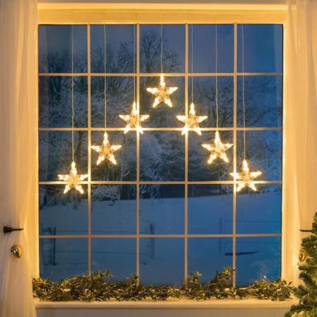 Julstjärna Gardinljus