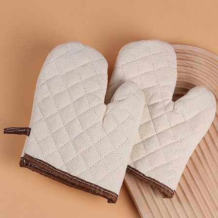 Hvite, to-pakning, Ovnshansker i et sett - Bomull (resirkulert)