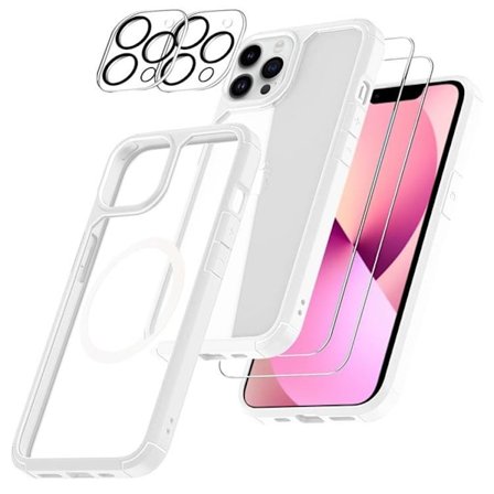 [6in1] Boom iPhone 13 Pro Skal - Kameralinsskydd - Härdat Glas - MagSafe Ring