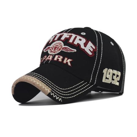 Ny SPARK baseballcaps med store broderte bokstaver, vasket for et vintage-utseende